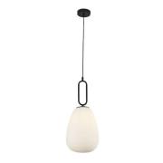 Elixir Ribbed Glass Pendant Light In Black And White