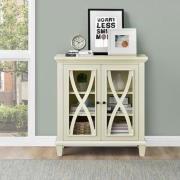 Ealing Wooden Display Cabinet With 2 Doors In Ivory