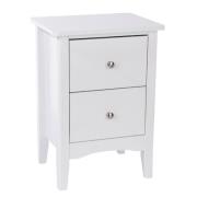 Kamuy Wooden Tall Bedside Cabinet With 2 Drawers In White