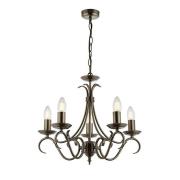 Bernice 5 Lights Ceiling Pendant Light In Antique Silver