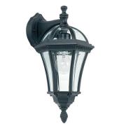 Drayton Clear Glass Downlight Wall Light In Matt Black