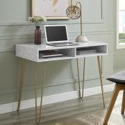 Anaheim Wooden Laptop Desk With Marble Effect In White