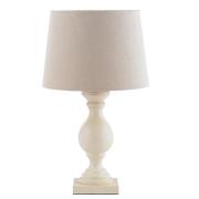 Marsham Ivory Fabric Shade Table Lamp In Ivory Wood