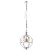 Vienna 305mm Clear Glass Pendant Light In Bright Nickel