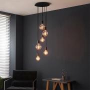 Studio 6 Lights Round Ceiling Pendant Light In Matt Black