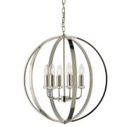 Ritz 6 Lights Ceiling Pendant Light In Bright Nickel