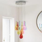 Niro 10 Lights Multi Coloured Ceiling Pendant Light In Chrome