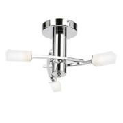 Havana 3 Lights Glass Semi Flush Ceiling Light In Chrome