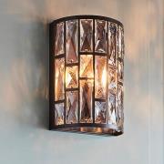 Belle 1 Light Faceted Glass Wall Light In Dark Bronze