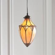 Brooklyn Acorn Small Tiffany Glass Pendant Light In Dark Bronze