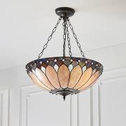 Brooklyn 3 Lights Tiffany Glass Pendant Light In Dark Bronze