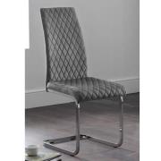 Cadewyn Velvet Cantilever Dining Chair In Grey