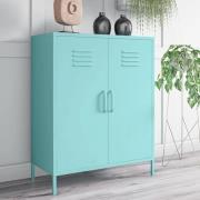 Cerritos Metal Narrow Storage Cabinet With 2 Doors In Spearmint