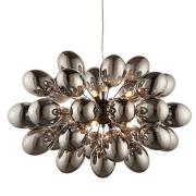 Infinity 8 Lights Electro Glass Pendant Light In Black Chrome