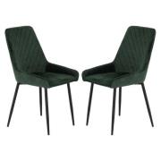 Avah Emerald Green Velvet Dining Chairs In Pair