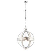 Vienna 410mm Clear Glass Pendant Light In Bright Nickel