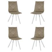 Beyya Set Of 4 Velvet Fabric Dining Chairs In Mink