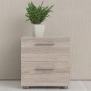 Perkin Wooden Bedside Cabinet With 2 Drawers In Truffle Oak