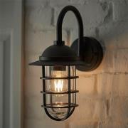 Port Clear Glass Shade Wall Light In Textured Black