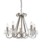 Oksana 5 Lights Clear Crystal Pendant Light In Polished Nickel