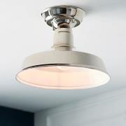 Darton Gloss White Inner Shade Ceiling Light In Polished Nickel