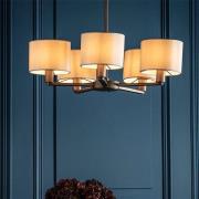 Daley 5 Lights Marble Shades Pendant Light In Antique Bronze