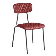 Kelso Faux Leather Dining Chair In Vintage Red