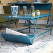 Rockingham Wooden Coffee Table With Magazine Rack In Blue