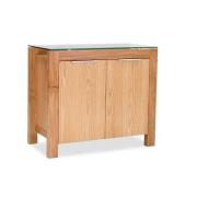 Tribe Sideboard In Clear Glass Top With Solid White Oak