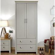 Loftus Wooden Wardrobe In Grey And Oak With 2 Doors