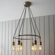 Hebi 6 Lights Ceiling Pendant Light In Antique Brass