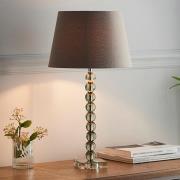 Alcoy Grey Shade Table Lamp With Grey Green Crystal Base