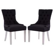 Mintaka Black Velvet Dining Chairs With Chrome Legs In A Pair