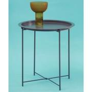 Acre Round Metal Side Table In Grey