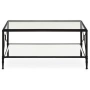 Acox Rectangular Clear Glass Top Coffee Table With Black Frame