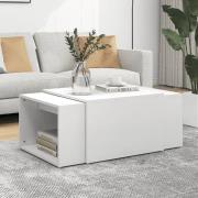 Derion Wooden Set Of 3 Wooden Coffee Tables In White