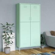 Emrik Steel Wardrobe With 2 Doors In Mint