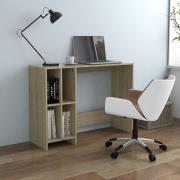 Becker Wooden Laptop Desk With 4 Shelves In Sonoma Oak