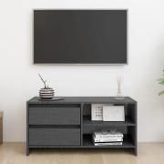 Quana Pinewood TV Stand With 2 Doors 1 Shelf In Grey