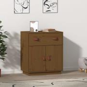 Alawi Pine Wood Sideboard With 2 Doors 1 Drawer In Honey Brown