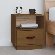 Epix Pine Wood Bedside Cabinet With 1 Drawer In Honey Brown