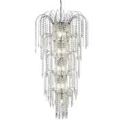 Waterfall 13 Lights Crystal Tier Pendant Light In Chrome