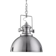 Louisiana Industrial Ceiling Pendant Light In Satin Silver