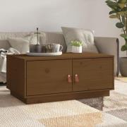 Anicet Pinewood Coffee Table With 2 Doors In Honey Brown