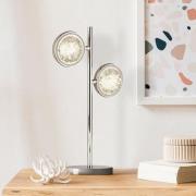 Quartz 2 Lights Bubble Glass Table Lamp In Chrome