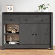 Secia Pinewood Sideboard With 2 Doors 3 Drawers In Grey