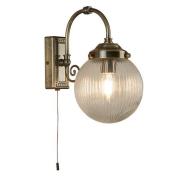 Belvue Clear Globe Shade Wall Light In Antique Brass