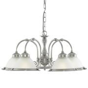 American 5 Lights Ceiling Pendant Light In Satin Silver