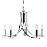 Ascona 5 Lights Clear Glass Pendant Light In Chrome