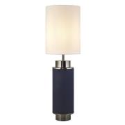 Flask White Shade Table Lamp In Navy Blue And Black Nickel